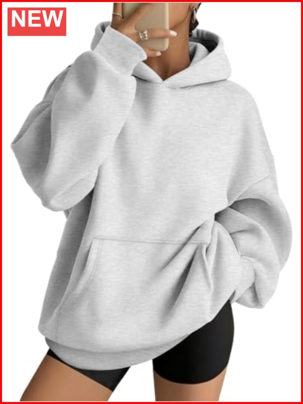 Oversized Hoodie Pullover Sweatshirt Drop Shoulder